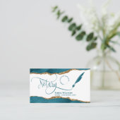 Aquamariner QR-Code für Notar- und Kreditsignierun Visitenkarte (Stehend Vorderseite)