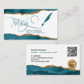 Aquamariner QR-Code für Notar- und Kreditsignierun Visitenkarte (Vorne/Hinten)