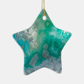 Aquamariner Quarz Geode Keramikornament (Rechts)