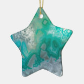 Aquamariner Quarz Geode Keramikornament (Links)