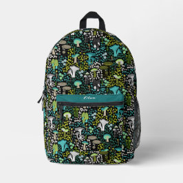 Aquamariner Retro-Pilz Bedruckter Rucksack