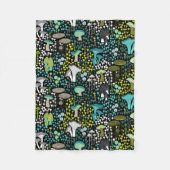 Aquamariner Retro-Pilz Fleecedecke (Vorderseite)