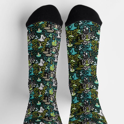 Aquamariner Retro-Pilz Socken (Oben)