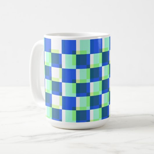 Aquamariner Retro Square Art Tasse Cup (Vorderseite Links)