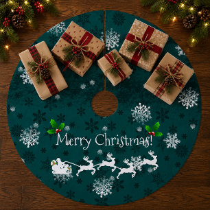 Aquamariner Rock aus Schlitten und Rentierbaum des Fleece Weihnachtsbaumdecke