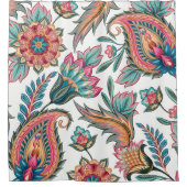 Aquamariner, rosa Orange Paisley Blumenduschvorhan Duschvorhang (Vorderseite)