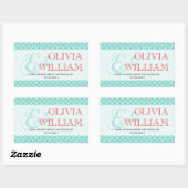 Aquamariner roter marokkanischer Fliesenampern und Rechteckiger Aufkleber (Blatt)