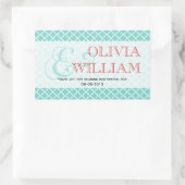 Aquamariner roter marokkanischer Fliesenampern und Rechteckiger Aufkleber (Tasche)