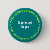 Aquamariner Round-Button für die Markenbezeichnung Button (Vorderseite)