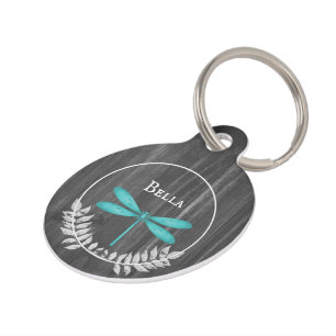 Aquamariner Rustikaler Runder Pet-Tag Haustiermarke