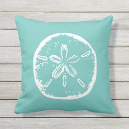 Aquamariner rustikaler Sanddollar-Strand Kissen