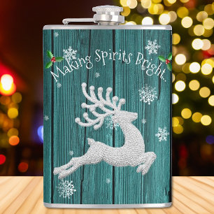 Aquamariner Rustikaler Weihnachtsfass Flachmann