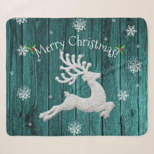 Aquamariner Rustikaler Weihnachtsmann Sherpa Blank Sherpadecke