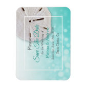 Aquamariner Sand Dollar Hochzeit rettet das Date M Magnet (Vertikal)