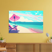 Aquamariner Sandstrand von Peach Leinwanddruck (Insitu (Wohnzimmer))