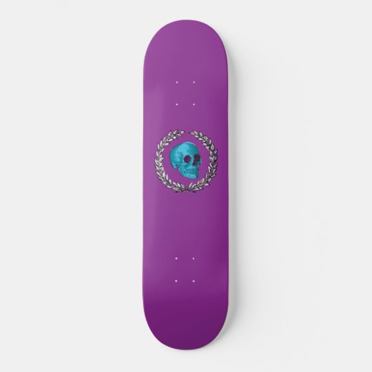 Aquamariner Schädel durch Keren Richter Skateboard (Vorderseite)