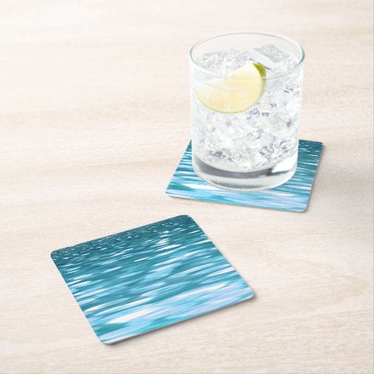 Aquamariner Schimmer Rechteckiger Pappuntersetzer (Vor Ort)