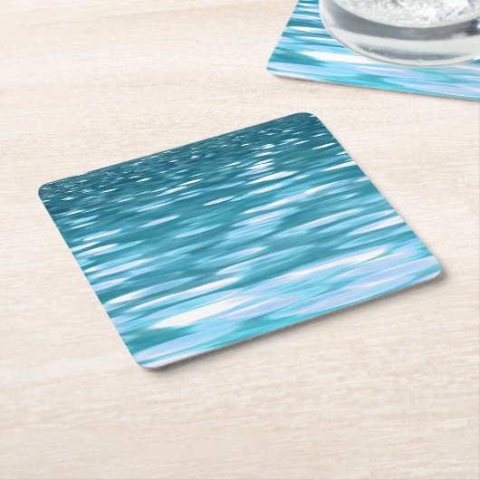 Aquamariner Schimmer Rechteckiger Pappuntersetzer (angewinkelt)