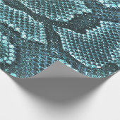 aquamariner Schlangenhautdruck, Schlangenschuppen Geschenkpapier (Ecke)