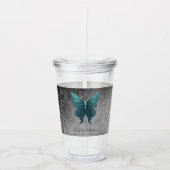Aquamariner Schmetterling Acryltrinkbecher (Vorderseite)