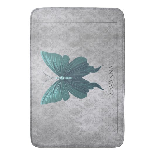 Aquamariner Schmetterling Badematte (Vorderseite Vertikal)