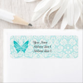 Aquamariner Schmetterling; Damaskusmuster (Insitu)