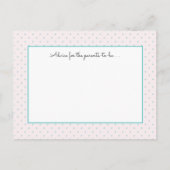 Aquamariner Schmetterling + Dots Babyduschratenkar Hinweiskarte (Rückseite)