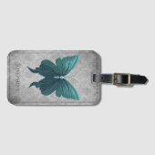 Aquamariner Schmetterling Gepäckanhänger (Vorderseite (Horizontal))