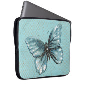 Aquamariner Schmetterling im Kettenverbindungszaun Laptopschutzhülle (Vorne Rechts)