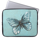 Aquamariner Schmetterling im Kettenverbindungszaun Laptopschutzhülle (Vorderseite)