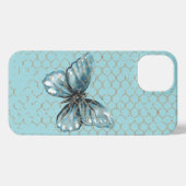 Aquamariner Schmetterling in der Kettenverknüpfung iPhone Hülle (Rückseite (Horizontal))