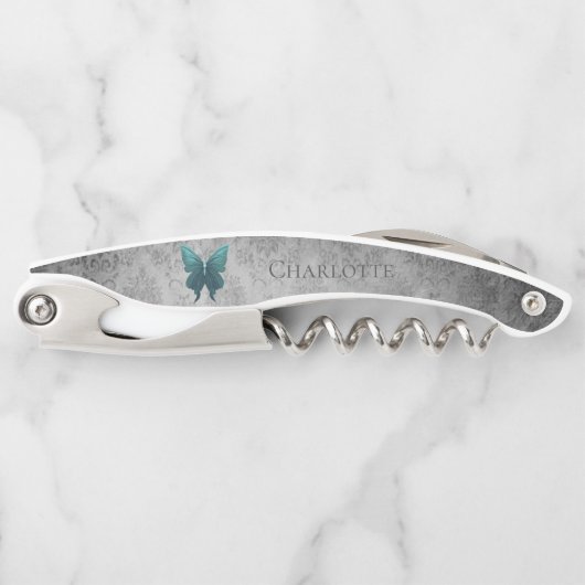 Aquamariner Schmetterling Kellnermesser (Vorderseite)