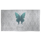 Aquamariner Schmetterling Kissenbezug (Vorderseite)