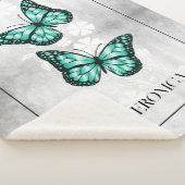 Aquamariner Schmetterling Personalisiert Sherpa Bl Sherpadecke (3/4)