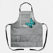 Aquamariner Schmetterling Rustikale Personalisiert Schürze (Vorderseite)