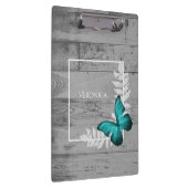 Aquamariner Schmetterling Rustikale Zwischenablage Klemmbrett (Rechts)