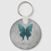 Aquamariner Schmetterling Schlüsselanhänger (Vorderseite)