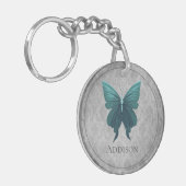 Aquamariner Schmetterling Schlüsselanhänger (Vorderseite links)