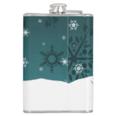 Aquamariner Schneemann Winter Scene Weihnachtskolb Flachmann (Rückseite)