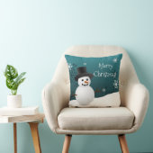 Aquamariner Schneemann Winter Szene Weihnachtsbaum Kissen (Stuhl )
