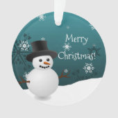 Aquamariner Schneemann Winter Szene Weihnachtsschm Ornament (Vorderseite)