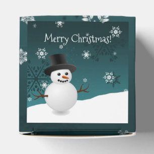 Aquamariner Schneemann Winterlandschaft Weihnachts Geschenkschachtel