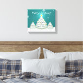 Aquamariner Schneeweihnachtsbaum Canvas Print Leinwanddruck (Insitu (Schlafzimmer))