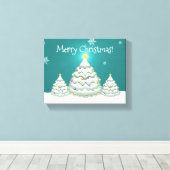 Aquamariner Schneeweihnachtsbaum Canvas Print Leinwanddruck (Insitu (Holzboden))