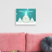 Aquamariner Schneeweihnachtsbaum Canvas Print Leinwanddruck (Insitu (Wohnzimmer))