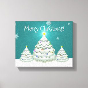 Aquamariner Schneeweihnachtsbaum Canvas Print Leinwanddruck