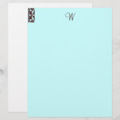 Aquamariner Schokoladenbraun, Monogramm (Vorne/Hinten)