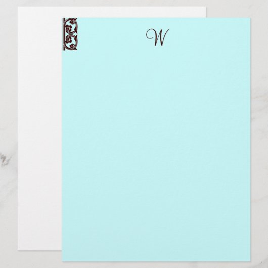 Aquamariner Schokoladenbraun, Monogramm (Vorne/Hinten)