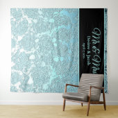 Aquamariner Schwarz-Flora-Foto-Stand Wandteppich (Beispiel (Horizontal))