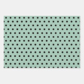 Aquamariner schwarzer goldgeometrischer Polkastrei Geschenkpapier Set (Vorderseite 2)